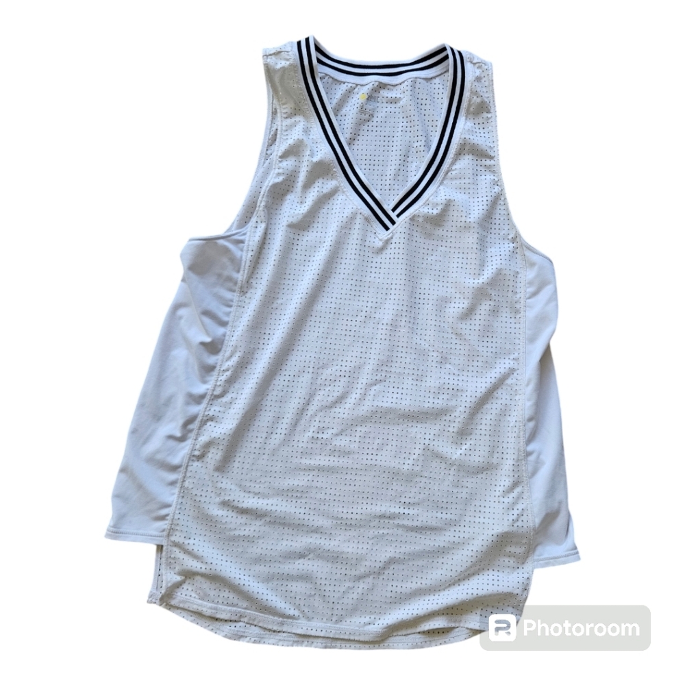 ZELLA Sport Athletic Top - White perforated, black trim